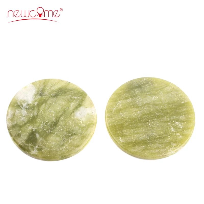 

2 Pcs Round Jade Stone in Eyelash Glue for Individual Eyelash Extension Adhesive Pallet Stand Glue Holder Stone False Eye Lashes