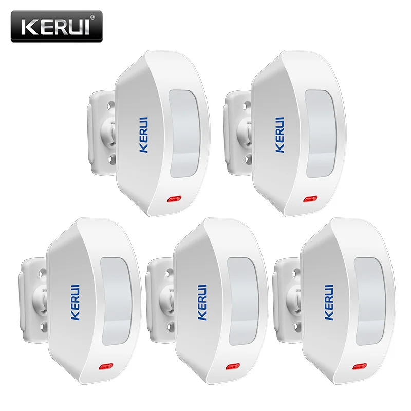 5 unids/lote KERUI P817 Detector de movimiento PIR infrarrojo inalámbrico Sensor de cortinas Compatible con sistema de alarma de seguridad antirrobo