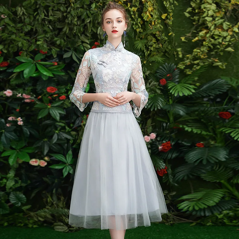 Beauty Emily High Neck Hollow Bridesmaid Dresses Lace Appliques Embroidery 2020 Long Party Gowns For Wedding Платье невесты