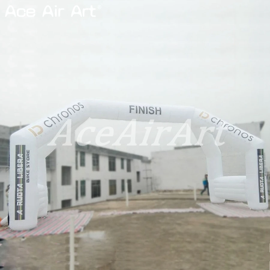 Enorme puerta de carrera de coche de carriles de entrada de línea de acabado de inicio inflable de 12 m para auto de 4 patas de pie