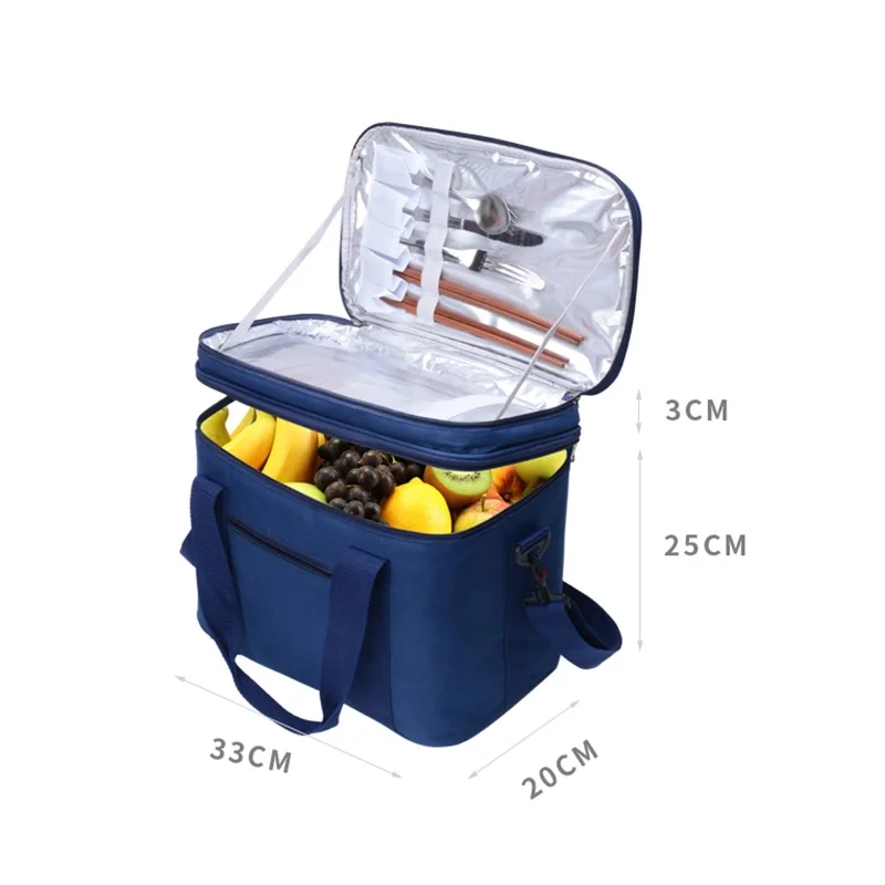 GUMST Double Decker Cooler Bag Thickening Oxford Cloth Ice Pack Fresh Insulated Thermal Picnic Lunch Box Food Bag