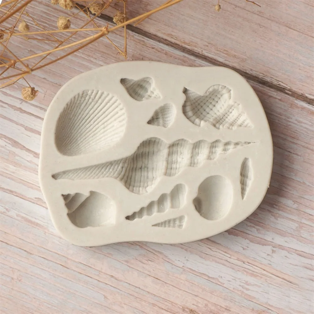 Conch Shell Ocean Series Fondant Cake Mold Decorating Chocolate Liquid Silicone Mould Kitchen Baking Tools Molds