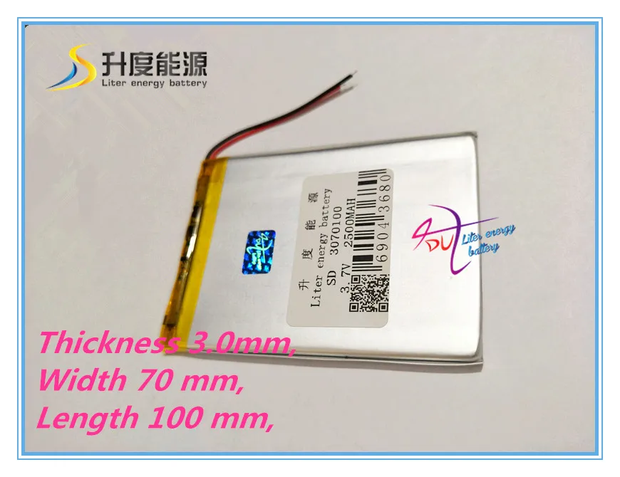 Liter energy battery 3.7V lithium Tablet polymer battery 3070100 2500MAH tablet computer navigation  built-in battery