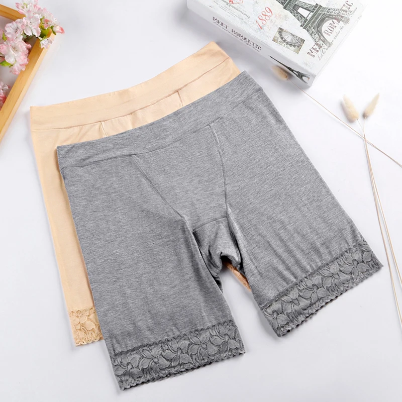 Large Size Shorts Under Skirt Cotton Safety Shorts Women Modal Thin Lace Anti Chafing Plus Size Safety Shorts Pants Female