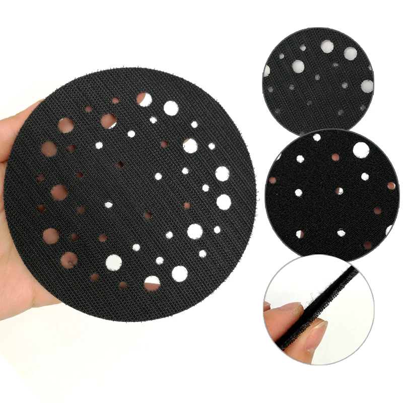 5 Inch 44 Holes Interface Pad Protection Disc Black Power Tool Accessories for Sander Polishing & Grinding - Hook and Loop