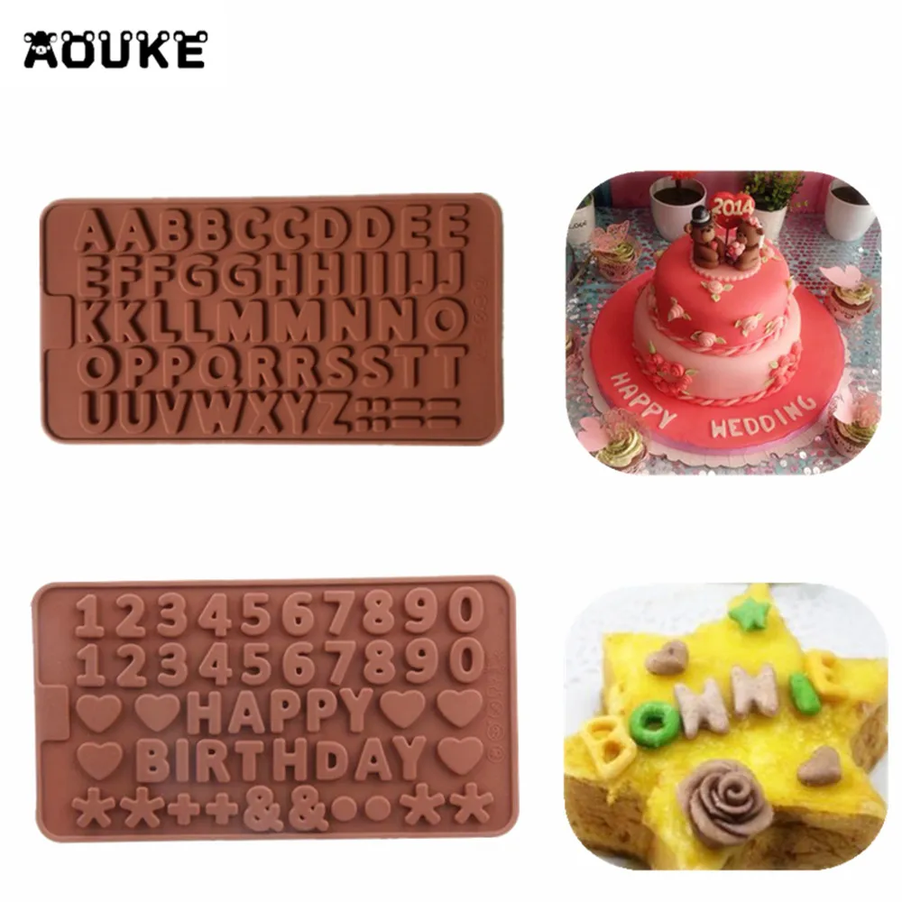 

Silicone Chocolate Mold English Letter Number Chocolate Baking Tool Silicone Cake Jelly Candy Mould DIY Epoxy Resin Homemade