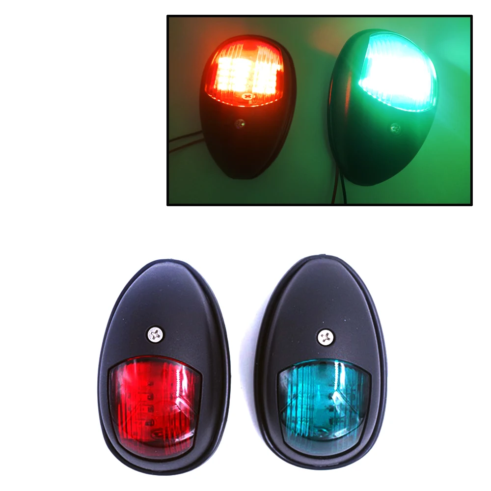 JEAZEA 2Pcs DC12V 8W Green Red Marine Navigation LED Light Starboard Port Side Light For Boat Yacht Skeeter