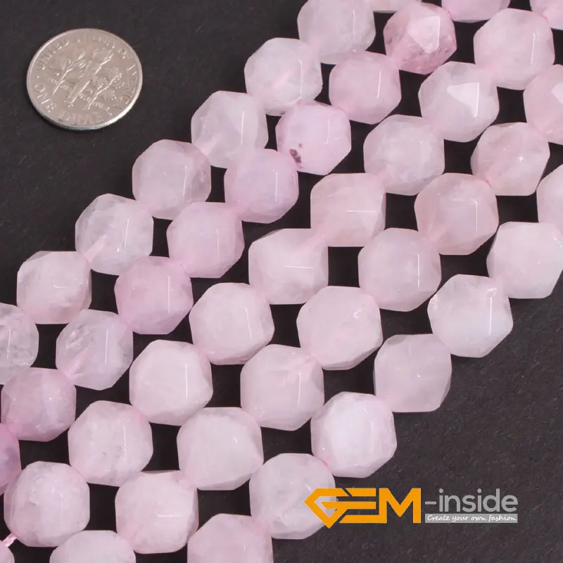 Faceted Natural Pink Rose Quartzs Beads Natural Stone Beads DIY Loose Beads For Jewelry Making Strand 15 Inches Wholesale !