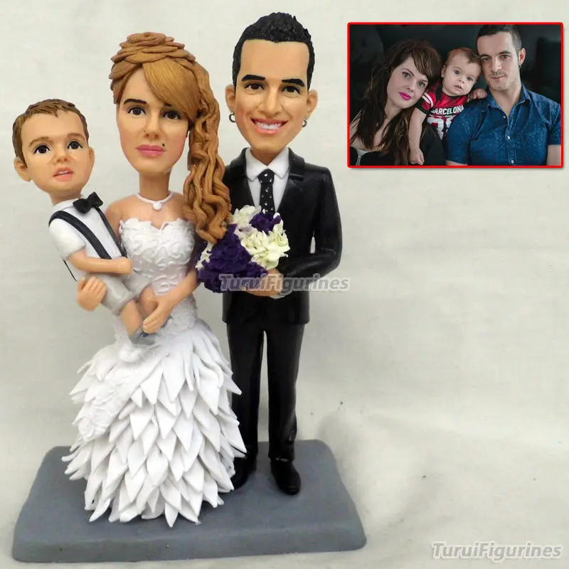 OOAK polymer clay doll family gifts for father's day mother's day memorial gifts dolls from picture custom family bobblehead