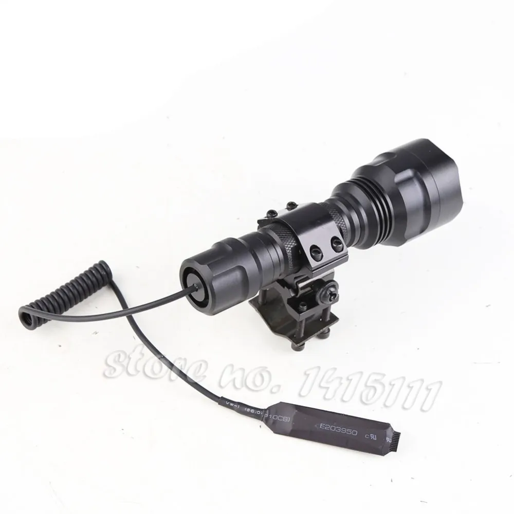 Anjoet Tactical Flashlight C8-T6/L2/Q5 Hunting Rifle Torch  lighting Shot Gun Mount+mount+Remote Switch 18650 for Camping Hiking