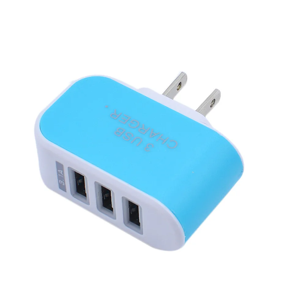 ZUCZUG 5V 3A Multiple 3 Ports Luminous Charger Wall USB Charger US Plug Adapter Phone Charger for iPhone 8 For Samsung S8 Tablet