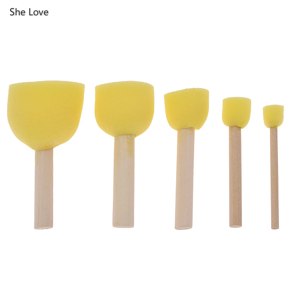 Chzimade 5Pcs/lot Wooden Handle Ceramic Sponge Rod Set Of Water Absorbing Sculpture Bloom Pottery Tools