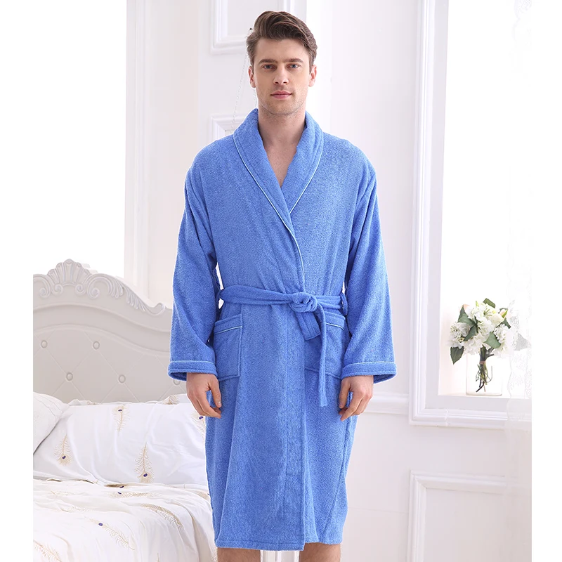 Adult Soft Coral Fleece Warm Bathrobe Printed Snow Brown Plus Size Couple Dressing Gown Sleepwear Robe for Men Women B-5926