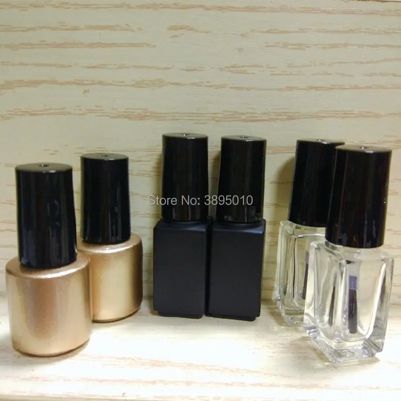 5ml Empty Nail Polish Bottle & Small Brush Nail Art Container Small/Empty Glass Bottles F822