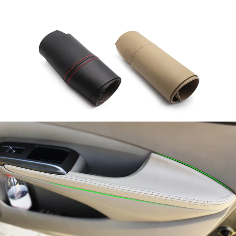 

For Honda City 2008 2009 2010 2011 2012 2013 2014 4pcs/set Car Door Handle Armrest Panel Microfiber Leather Cover