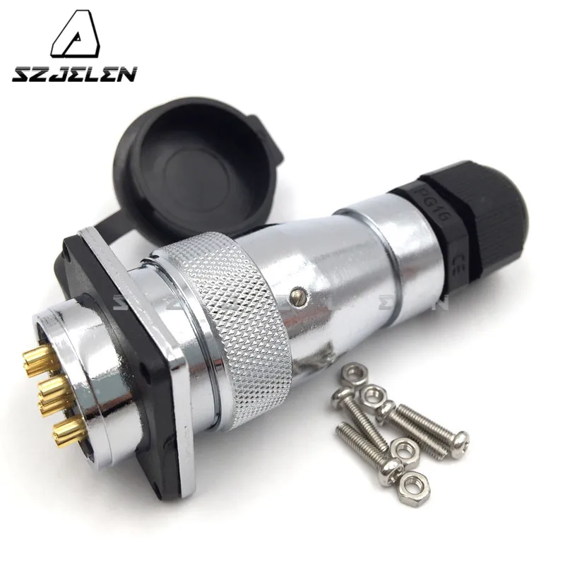 SZJELEN WF28 Series 7 Pin Aviation Plug Socket Connector, Outdoor Waterproof Connector, Panel Mounting