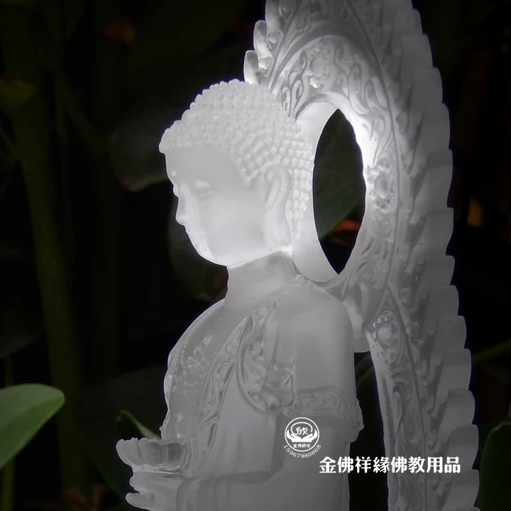 Glass Western Trinity glass Guanyin Buddha statues glazed glass Mahastamaprapta like Amitabha