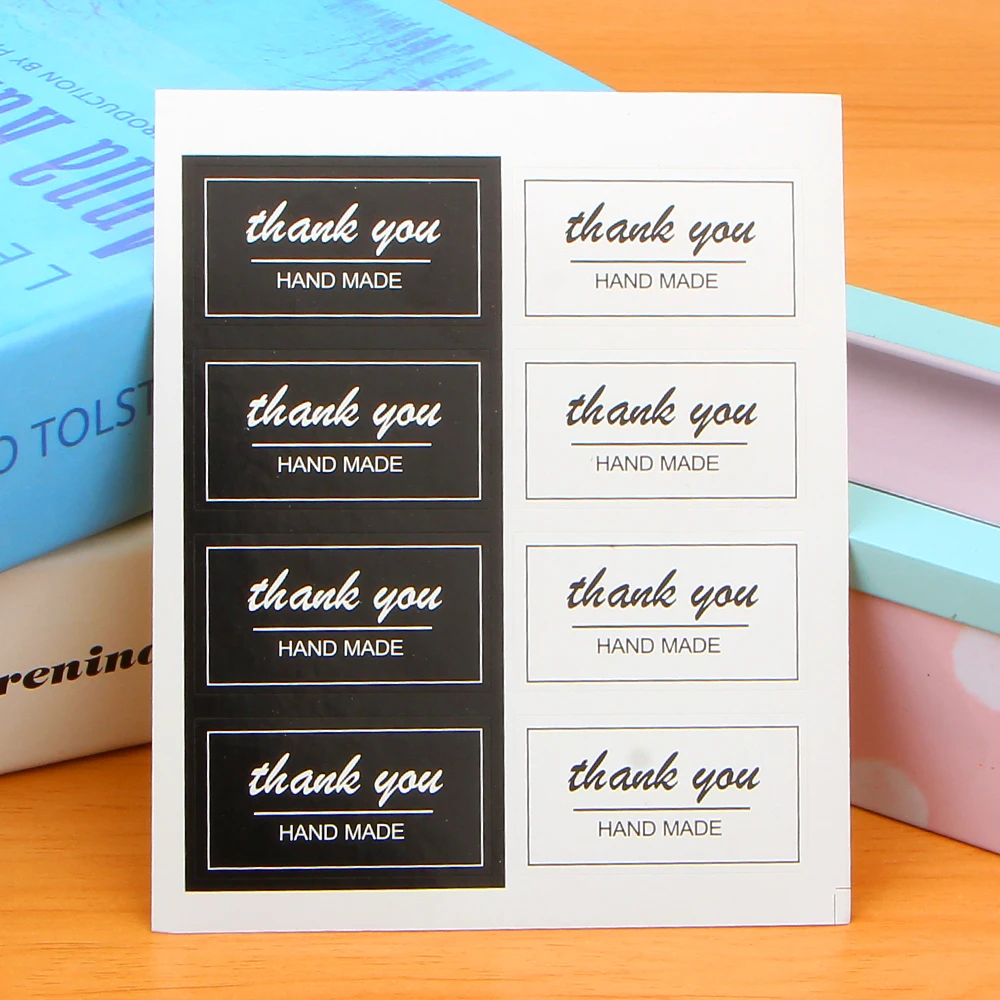 80pcs/10sheet Thank You Label Stickers Kraft Label Sticker Diameter For Diy Hand Made For Gift Cake Sealing Hang Tag