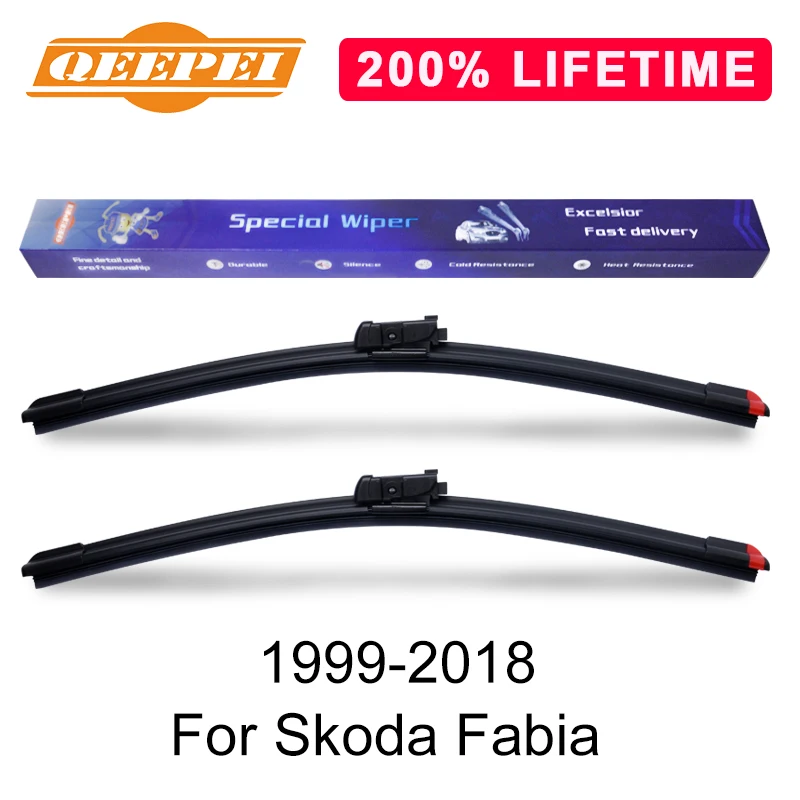 

QEEPEI Replace Wiper Blade For Skoda Fabia 1999-2018 Silicone Rubber Windshield Windscreen Wiper Auto Car Accessories