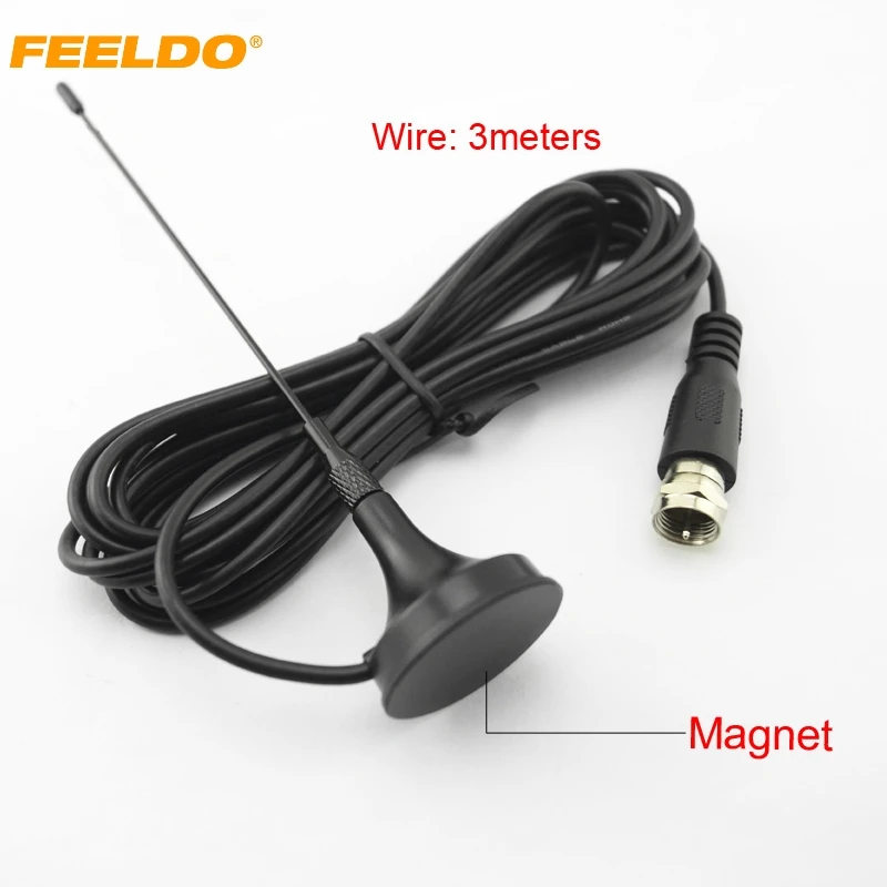 FEELDO 1Set Auto F Active Antenna with Built-in Amplifier for Digital TV Car TV Antenna