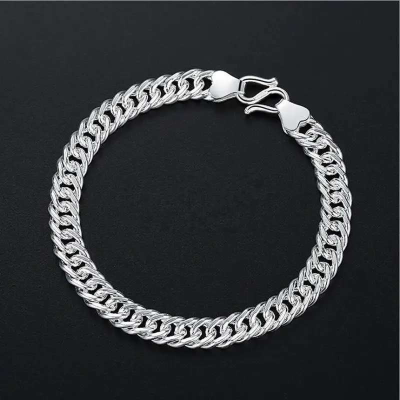 TJP Top Quality Silver 925 Men Bracelets Jewelry Charm Silver Link Chain Bracelet For Boy Accessories Fashion Valentine\'s Day