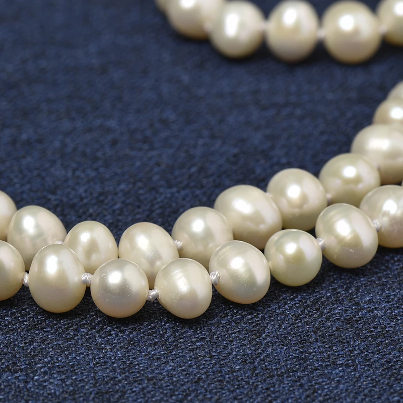 7-8 mm  Long and thin Inch Natural Chain Type Necklace  add   Small  and Exquisite  Freshwater beads