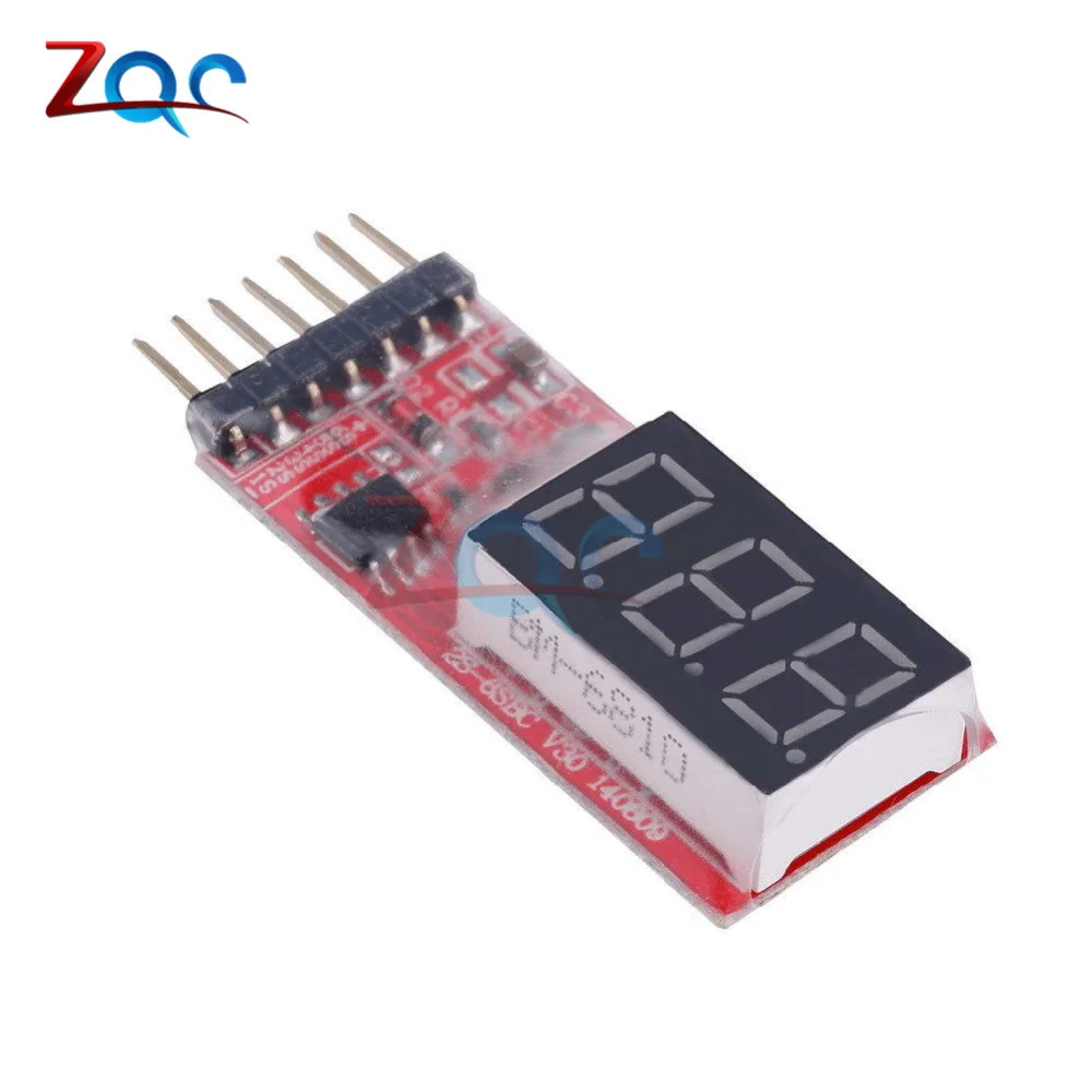 2-6S RC Li-Po Battery Voltage Indicator Checker Tester 7.4V-22.2V Alarm Indicator Volt Meter Test Module