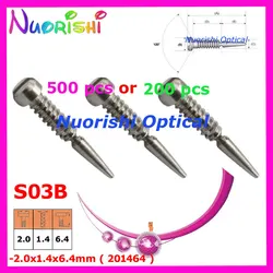500pcs or 200pcs glasses spring hinge screws small package eyeglasses eyewear screws 2.0X1.4X6.0/6.4/7.5mm or 2.0X1.2X6.0mm