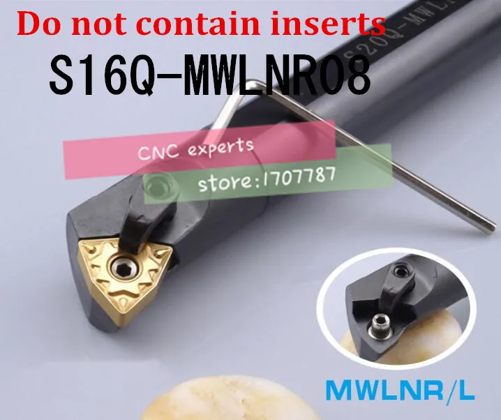 S16Q-MWLNR08 Boring Bar,Dia 16*180mm Internal turning Tool holder CNC tool holder, Lathe cutting tool for WNMG0804 Inserts