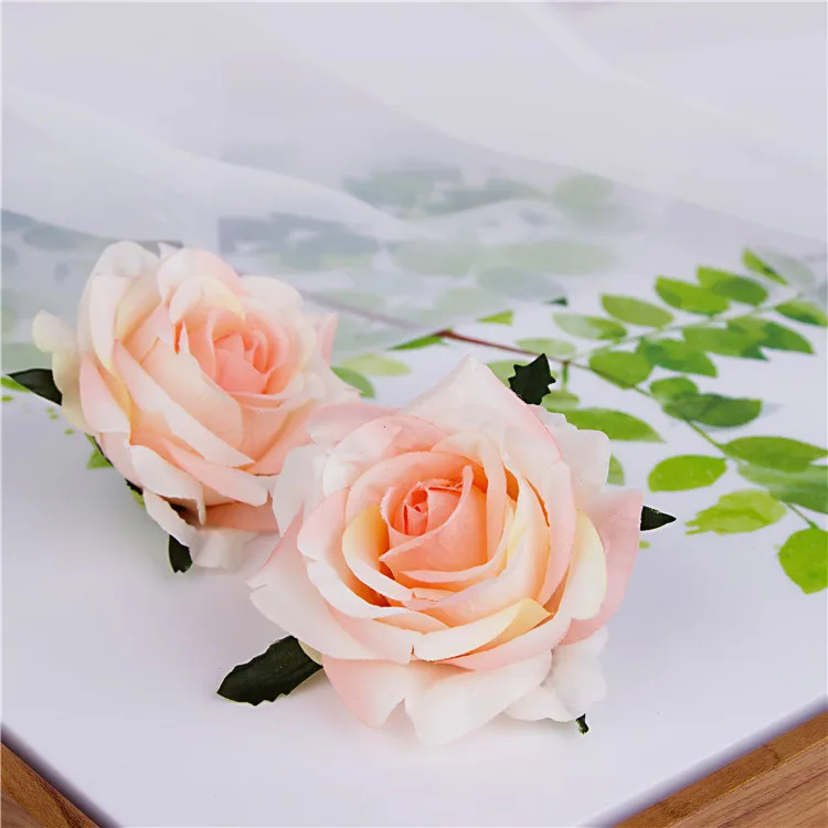 50PCS/lot Artificial Rose Flower Head 7CM European Retro Silk Flower Wedding Flowers Wall Floral Party Home Decorative