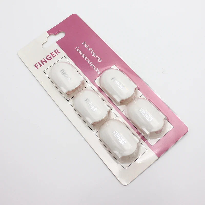 5Pcs/Set White Plastic Nail Art Soak Off Finger Cap Clip UV Gel Polish Remover Tips Reusable Screen Touch Wrap Tools Manicure