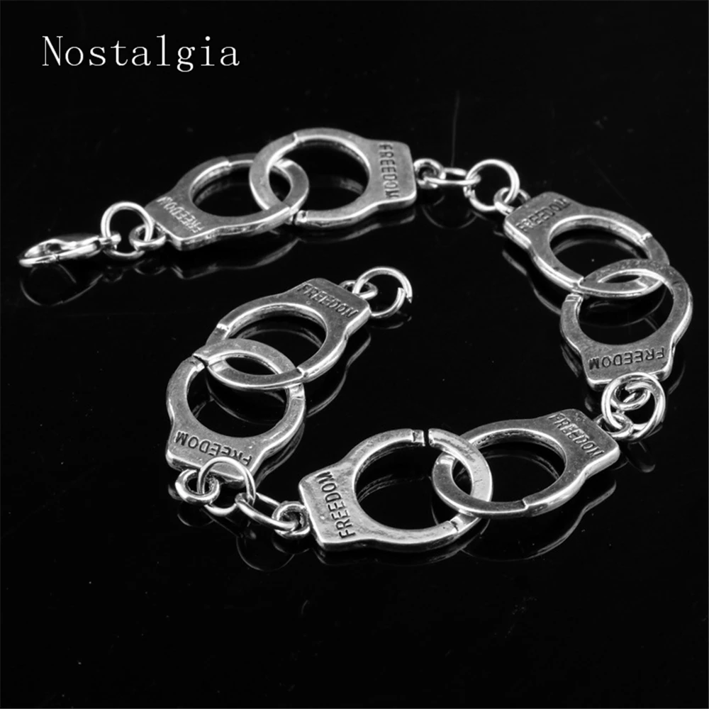 New Fashion Fifty Shades Of Grey Inspired 50 Shades Charms Bracelet Tie Handcuffs Gray Bracelets Women Crime Bracelet Punk image 3