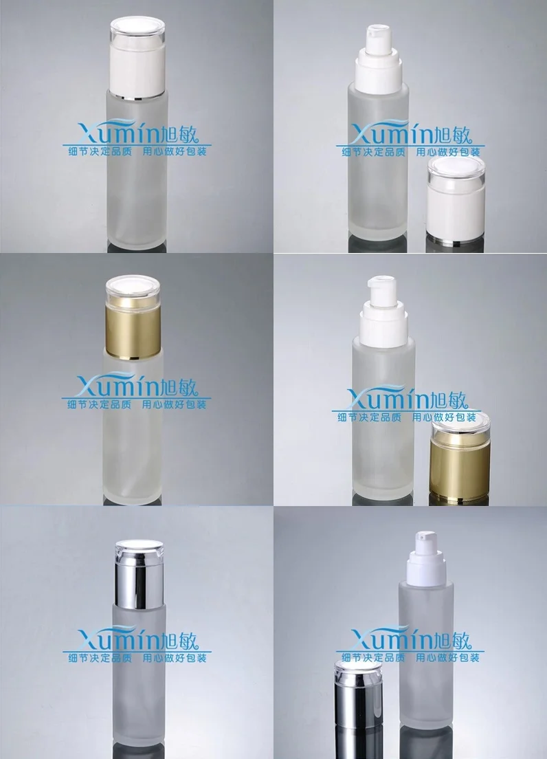 V2 Capacity 80ml  200pcs/lot factory wholesale high quality silver glass lotion Pump Bottle for Cosmetic Packaging