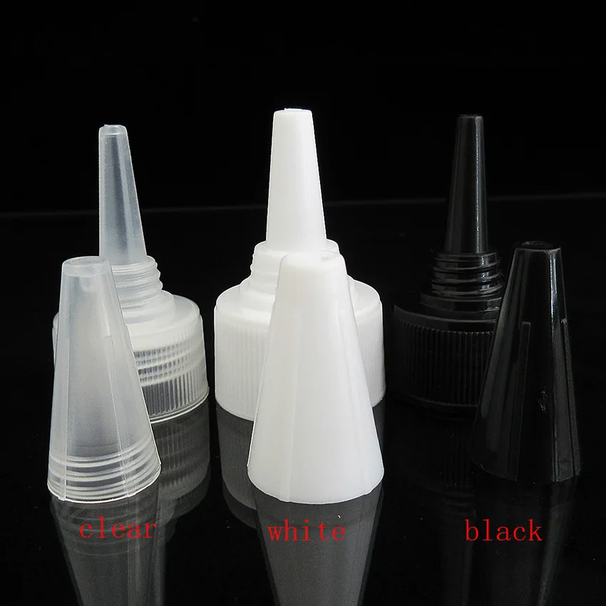 20pcs Clear/White/Black Bottle Caps,18mm 20mm 24mm 28mm Twist off Cap for Hair Gel Bottle,Unicorn E liquid Bottle ,Plastic Cover