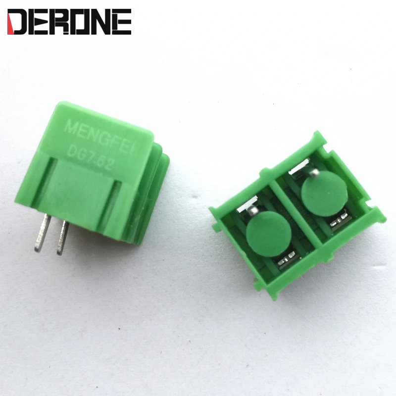2 piece 7.62mm 2 pin 300v 10A Circuit Board Connector Block Terminals for audio diy