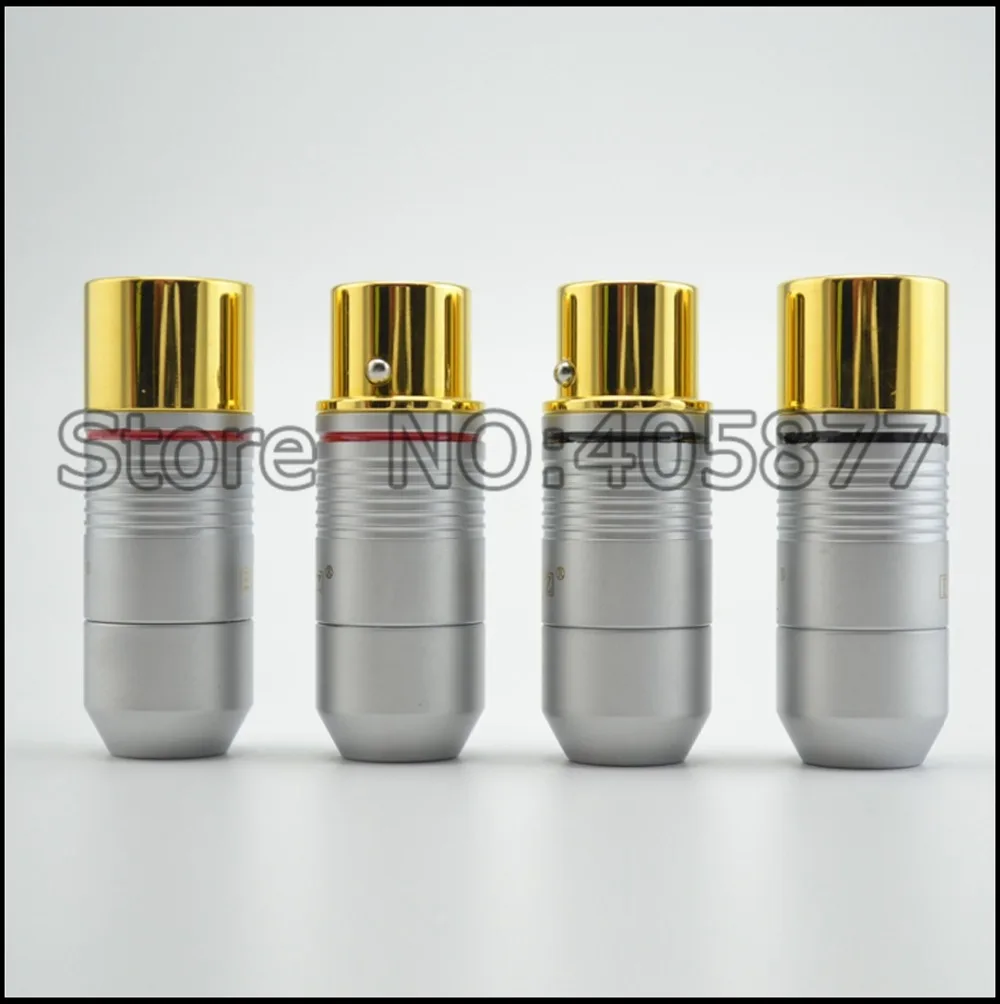 4pcs Hi-End 24K Gold plated Tellurium Copper Male female XLR Connector MIC XLR Plug Connector