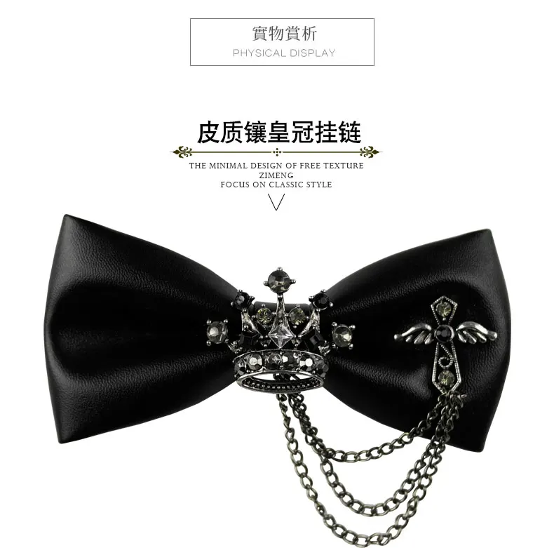 Free Shipping New fashion Original black crown bow married formal dress men butterfly students bow TIE female groom personality