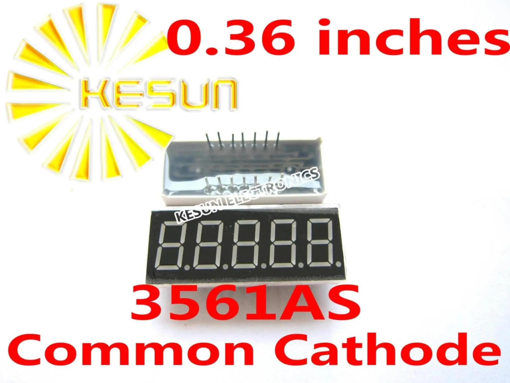 5PCS x 0.36 inches Red Common Cathode/Anode 5 Digital Tube 3561AS 3561BS LED Display Module Light Beads