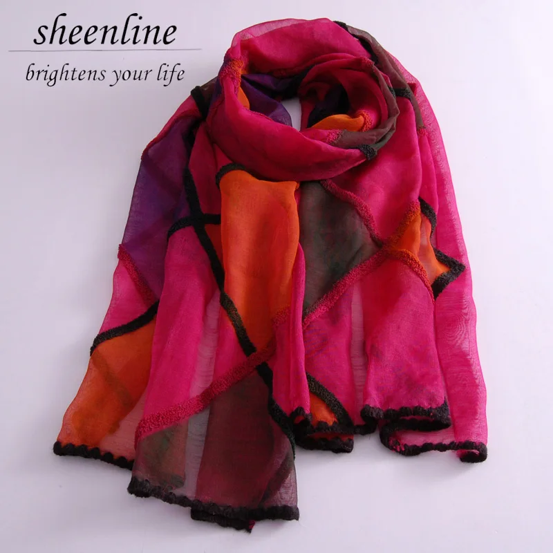 

10 Colors Top Quality Genuine Silk Print Shawl Beach Scarf Pashmina Long Scarf Light Scarf Summer Air-conditioner Wrap