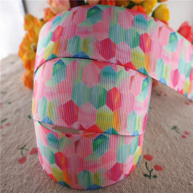 18041904, 1"25mm, 1.5"38mm, 10 Yards/Lot Regenbogen-bedruckte Ripsbänder Geschenkverpackung DIY Handarbeitsmaterialien – Detail 9