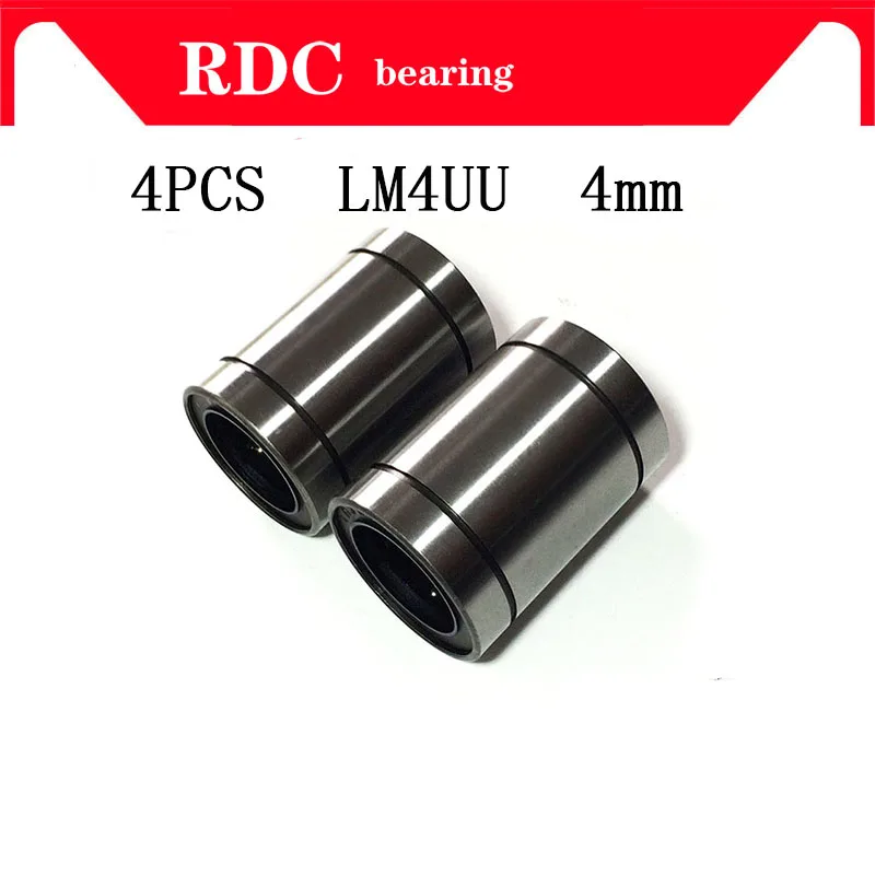 

High quality 4 pcs LM4UU 4x8x12 mm Linear Bushing 4mm CNC Bearings factory direct Free Shipping