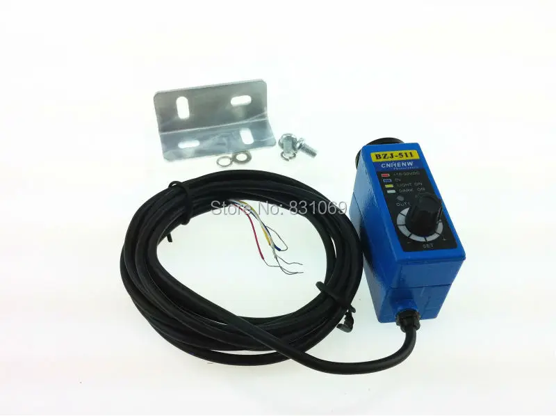 1piece/lot  BZJ-511 NPN Color Mark Sensor with Supply Voltage 10-30VDC and 2M cable Brand New