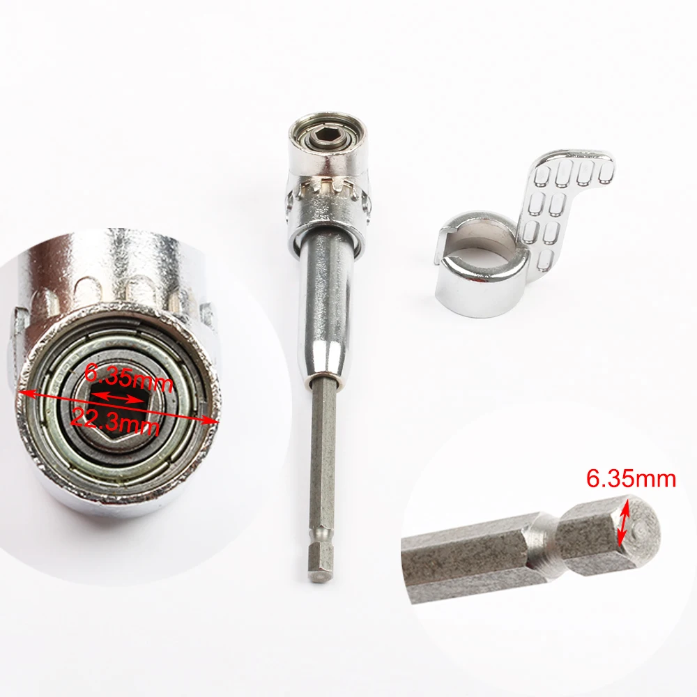 105 Degree Angle Screwdriver Set Holder Adapter Adjustable Bits Nozzles Angle Screw Driver Tool 1/4\