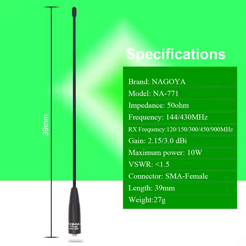 Original NAGOYA Antenna NA-771 SMA-Female fit for Two Way Radio UV-5R UV-82 TH-UV8000D UV-25D NOTE Dual band Antenna - Image 2