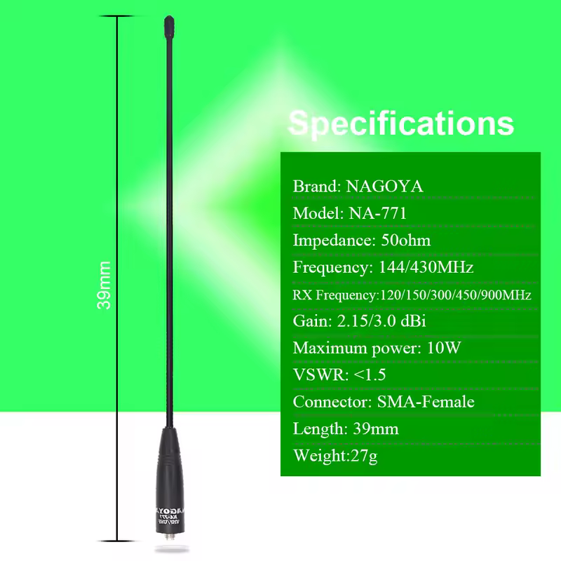 Original NAGOYA Antenna NA-771 SMA-Female fit for Two Way Radio UV-5R UV-82 TH-UV8000D UV-25D NOTE Dual band Antenna - Image 2