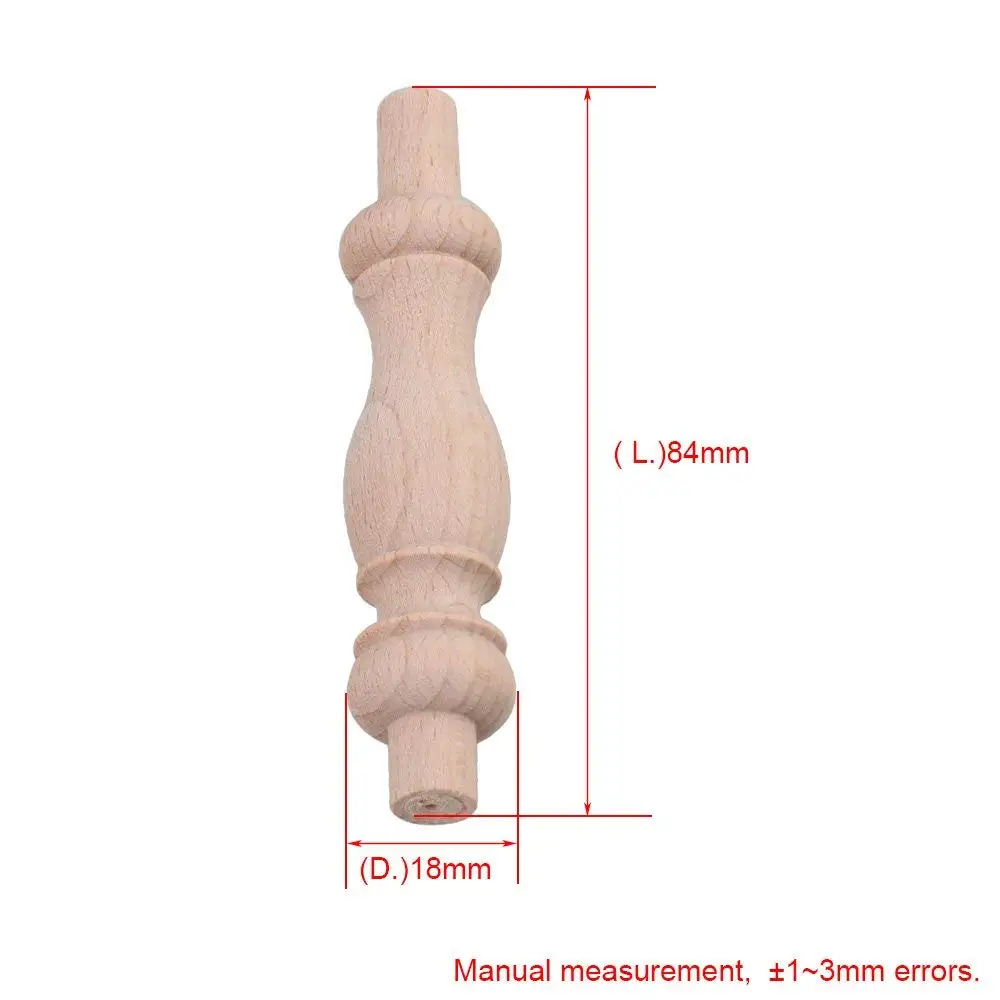 20Pcs Beech Unpainted Unfinished Wood Craft Spindles Baluster for Home Restaurant Decor Repair Decoration