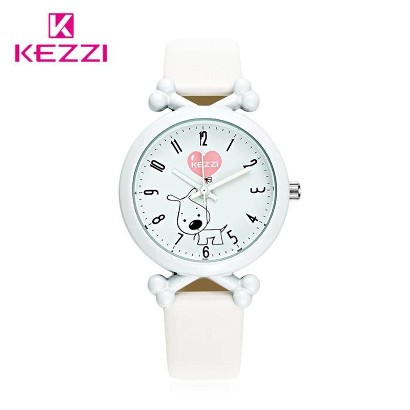 Kezzi Kids Watches Cartoon Leather Dog Quartz Watches Waterproof Children Clock Boys Girls Students Wristwatch montre enfant