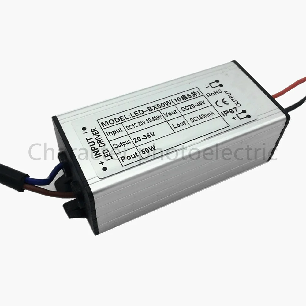 

2 шт. AC/DC 12-24V 50w Водонепроницаемый светодиодный драйвер Водонепроницаемый IP67 Выход DC 20-36V 1500 mA Питание для светодиодный светильник