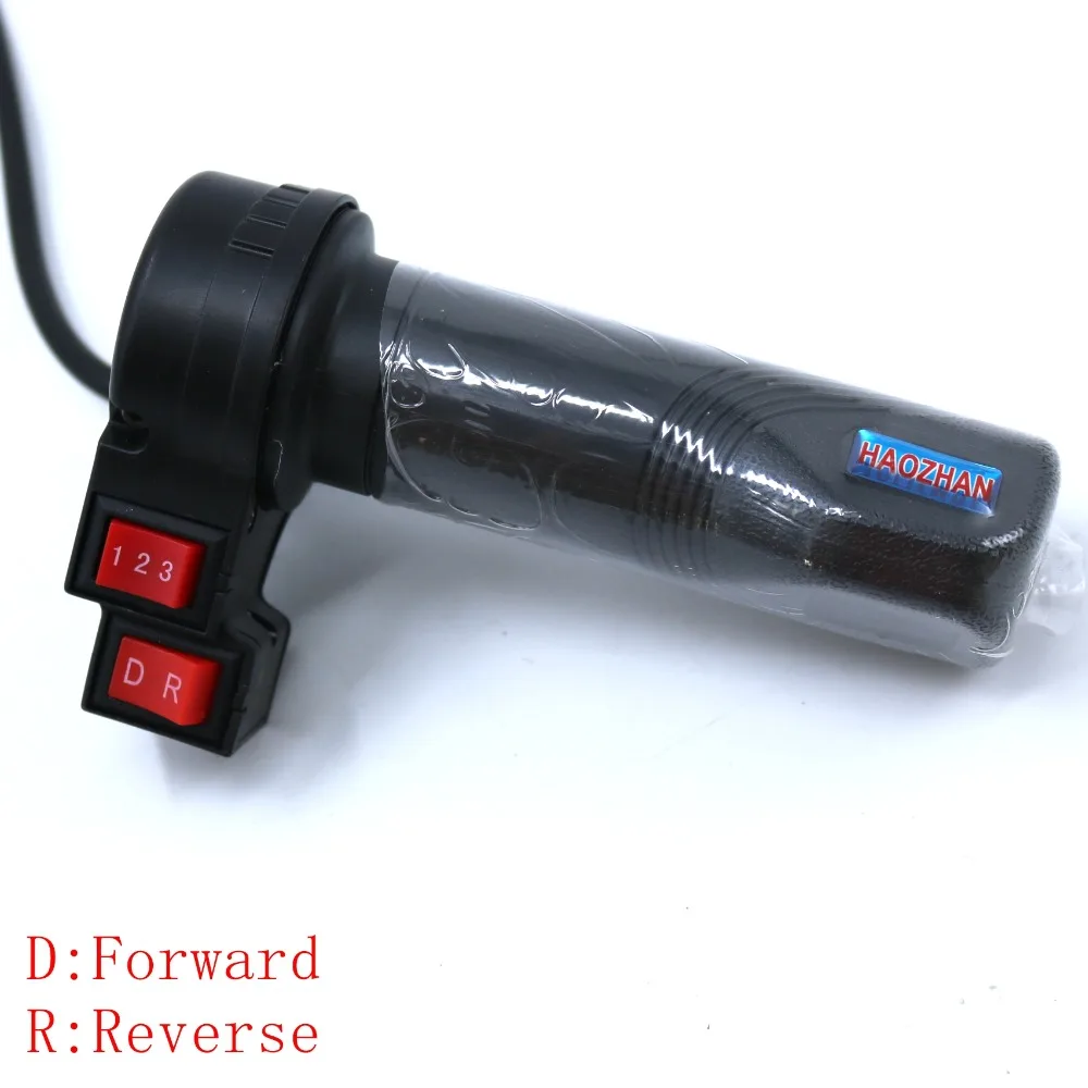 EVfitting 30-150CM line electric bike scooter tricycle gas handle ebike throttle with 3 speed&Reverse switches button