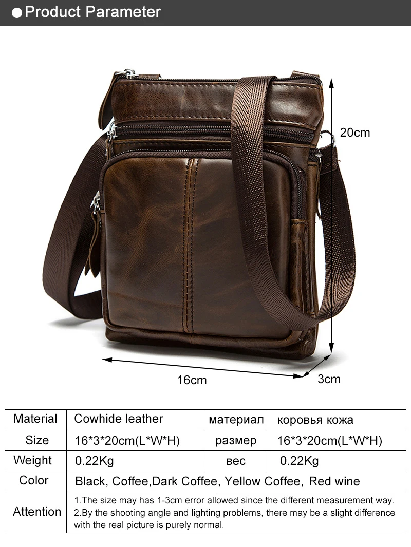 Vintage Cross Body Umhängetasche Für Männer Schulter Echtes Leder Tasche Messenger Handtasche Aktentasche Männlich Schwarz Sac EIN Haupt Bolsas 2020 – Detail 2